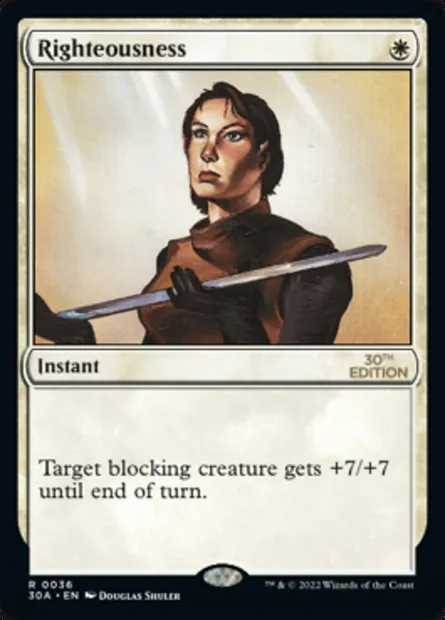 Righteousness, Magic card 30A 36 — 30th Anniversary Edition set