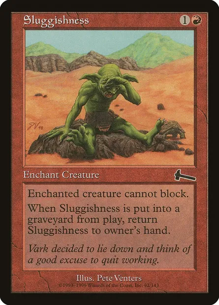 Sluggishness, Magic card ULG 92 — Urza's Legacy set