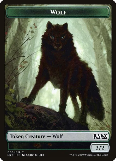 Wolf, Magic card TM20 8 — Core Set 2020 Tokens set