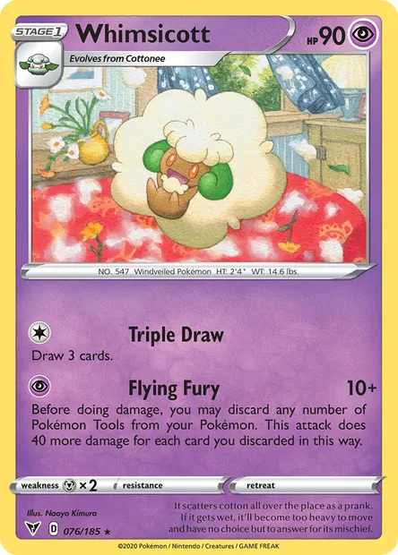 Whimsicott, Pokémon card VIV 76 — Vivid Voltage set