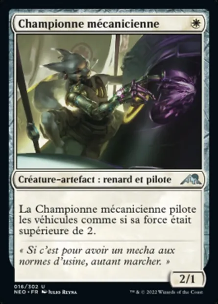 Championne mécanicienne, carte Magic NEO 16 — extension Kamigawa: La Dynastie Néon