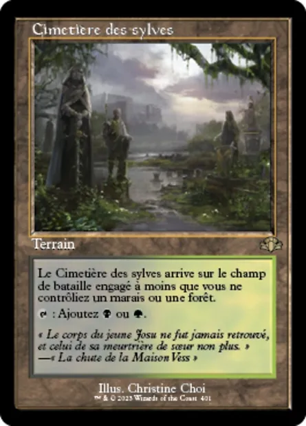 Cimetière des sylves, carte Magic DMR 401 — extension Dominaria Remastered