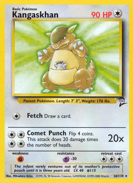 Kangaskhan, Pokémon card B2 26 — Base Set 2 set