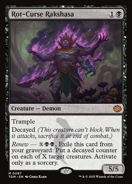 Rot-Curse Rakshasa, Magic card TDM 87 — Tarkir: Dragonstorm set