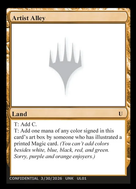 Artist Alley, carte Magic UNK UL01 — extension Unknown Event