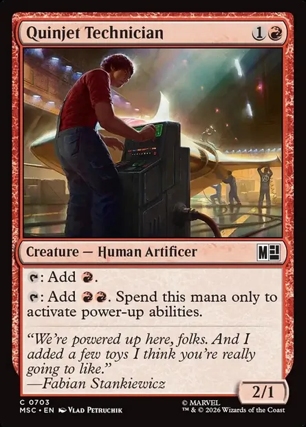 Quinjet Technician, Magic card MSC 703 — Marvel Super Heroes Commander set