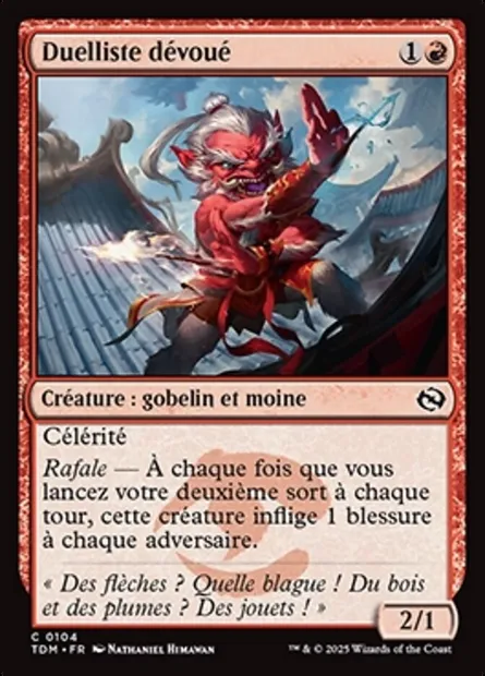 Duelliste dévoué, carte Magic TDM 104 — extension Tarkir: Dragonstorm