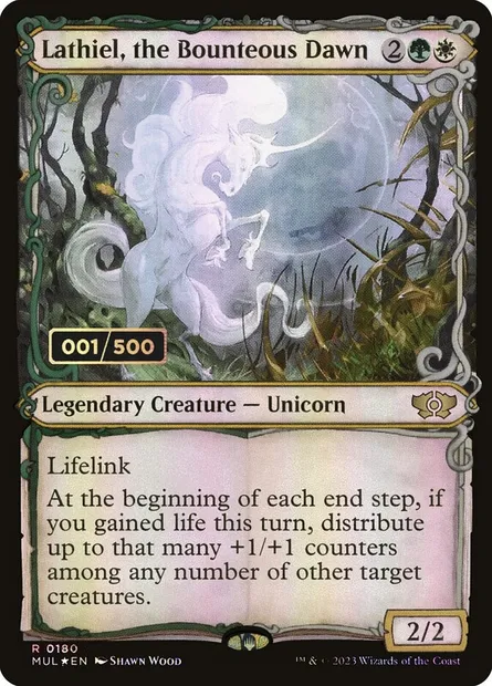 Lathiel, l'Aube de générosité, carte Magic MUL 180z — extension Multiverse Legends