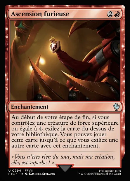 Ascension furieuse, carte Magic FIC 294 — extension Final Fantasy Commander