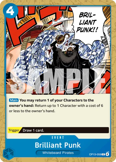 Brilliant Punk, One Piece card OP13-059 — CARRYING ON HIS WILL set