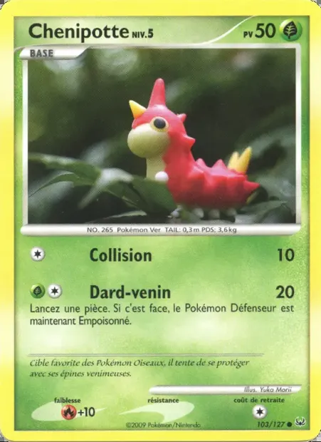 Chenipotte, carte Pokémon PL 103 — extension Platine