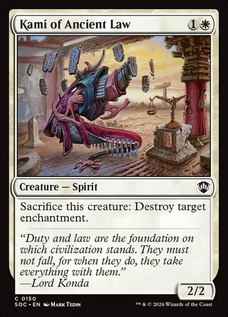Kami of Ancient Law, Magic card SOC 150 — Secrets of Strixhaven Commander set