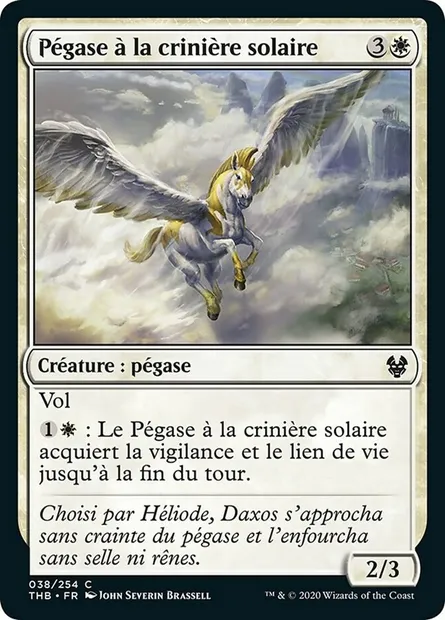 Pégase à la crinière solaire, carte Magic THB 38 — extension Theros Beyond Death
