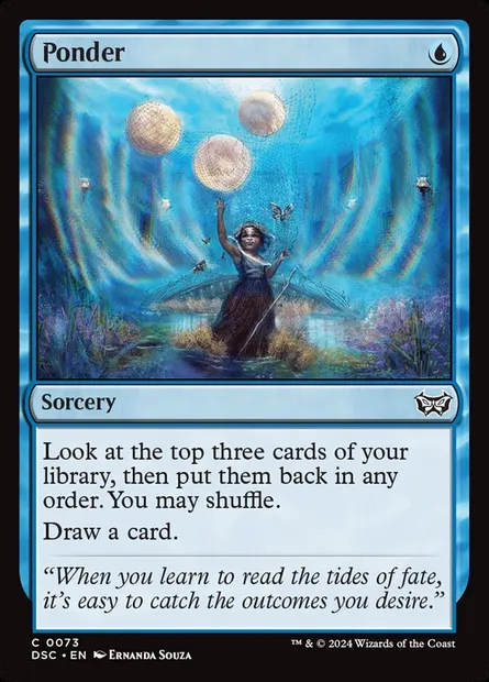 Ponder, Magic card DSC 73 — Duskmourn: House of Horror Commander set