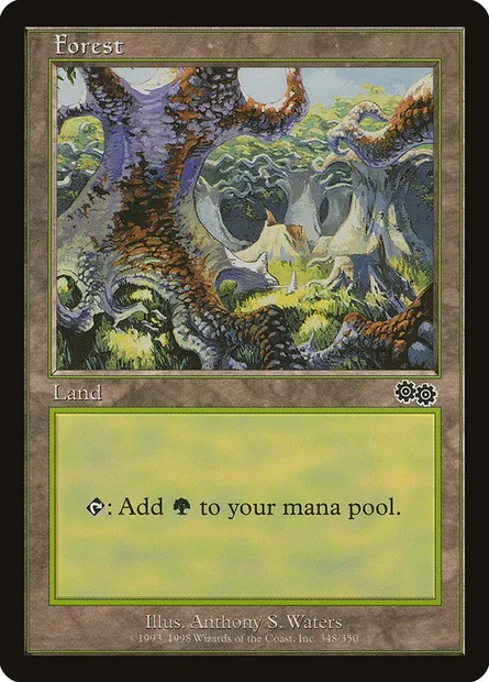 Forest, Magic card USG 348 — Urza's Saga set