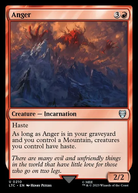 Anger, Magic card LTC 210 — Tales of Middle-earth Commander set