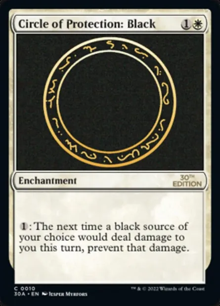 Cercle de protection : noir, carte Magic 30A 10 — extension 30th Anniversary Edition