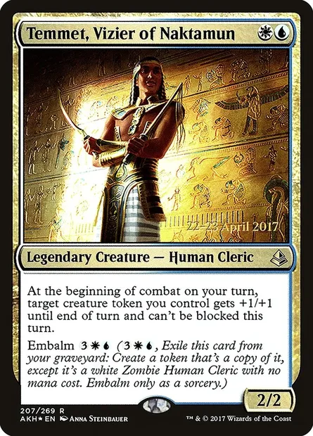 Temmet, vizir de Naktamon, carte Magic PAKH 207s — extension Amonkhet Promos