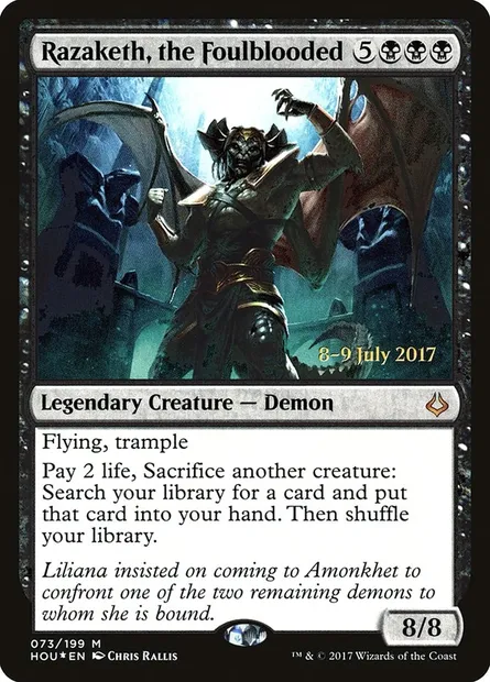 Razaketh au sang immonde, carte Magic PHOU 73s — extension Hour of Devastation Promos