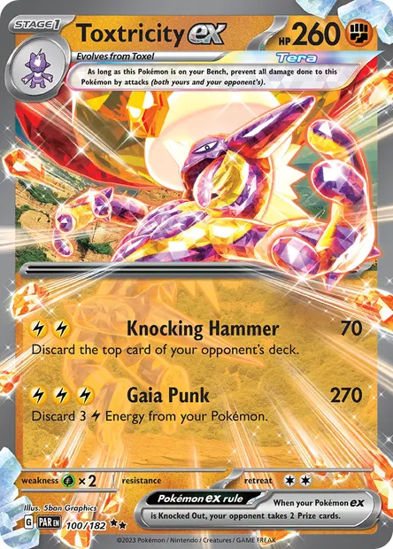 Toxtricity ex, Pokémon card PAR 100 — Paradox Rift set