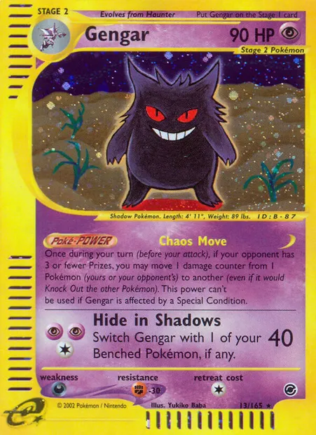 Gengar, Pokémon card EX 13 — Expedition Base Set set
