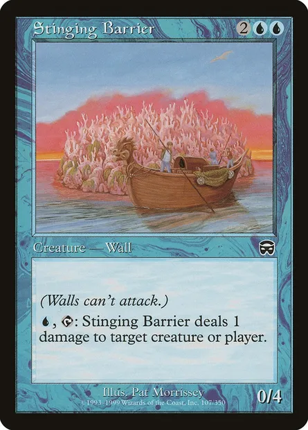Stinging Barrier, Magic card MMQ 107 — Mercadian Masques set