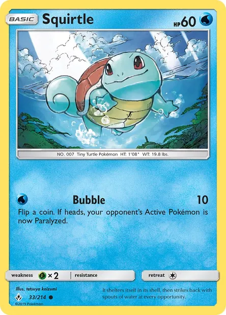 Squirtle, Pokémon card UNB 33 — Unbroken Bonds set