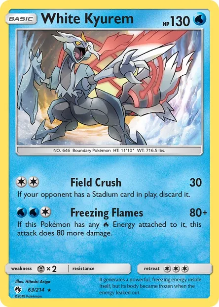 White Kyurem, Pokémon card LOT 63 — Lost Thunder set