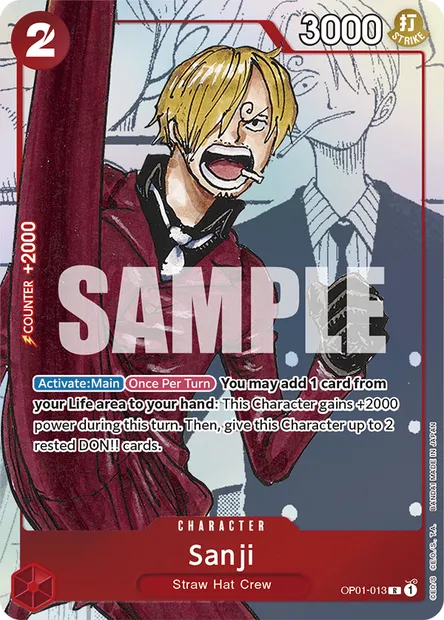 Sanji, One Piece card OP01-013 — ROMANCE DAWN set