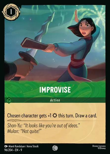 Improvise, Disney Lorcana card CH9-096 — Fabled set