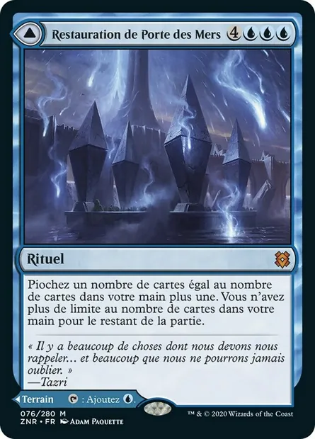Restauration de Porte des Mers // Porte des Mers, renaissante, carte Magic ZNR 76 — extension Renaissance de Zendikar