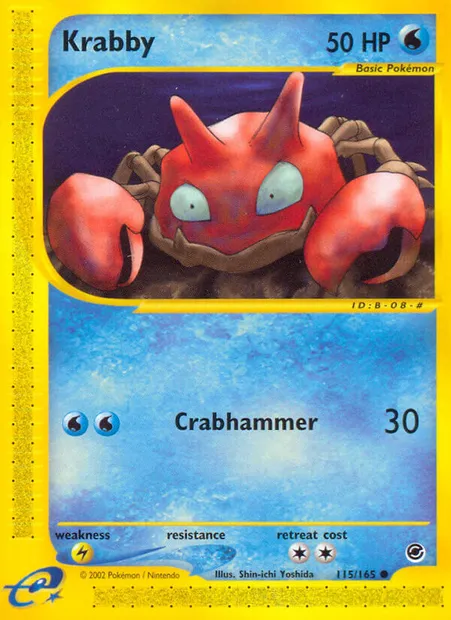 Krabby, Pokémon card EX 115 — Expedition Base Set set