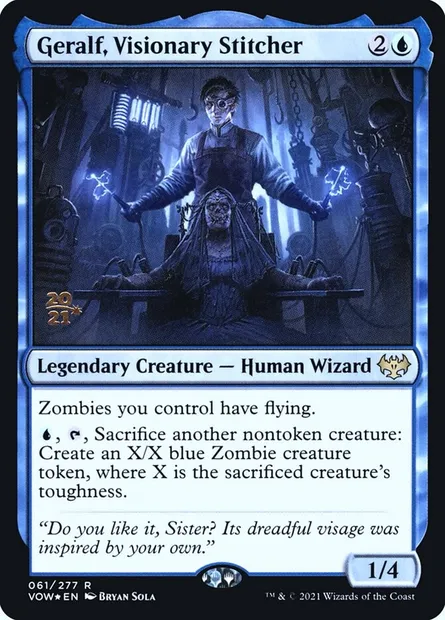 Geralf, Visionary Stitcher, Magic card PVOW 61s — Innistrad: Crimson Vow Promos set