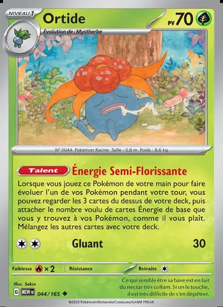 Ortide, carte Pokémon MEW 044 — extension 151