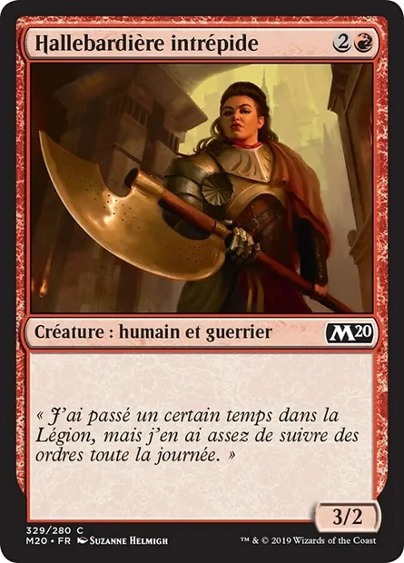 Hallebardière intrépide, carte Magic M20 329 — extension Core Set 2020