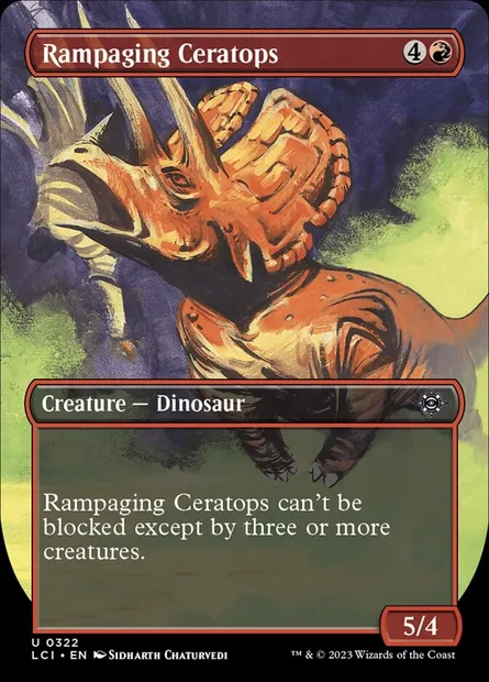 Rampaging Ceratops, Magic card LCI 322 — The Lost Caverns of Ixalan set
