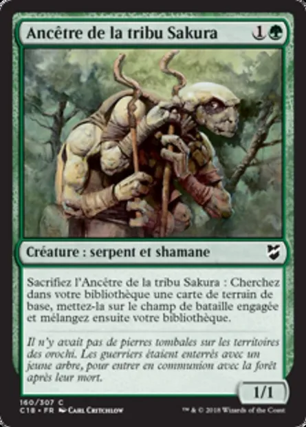 Ancêtre de la tribu Sakura, carte Magic C18 160 — extension Commander 2018
