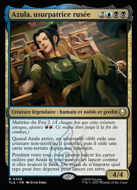 Azula, usurpatrice rusée, carte Magic TLA 208 — extension Avatar: The Last Airbender