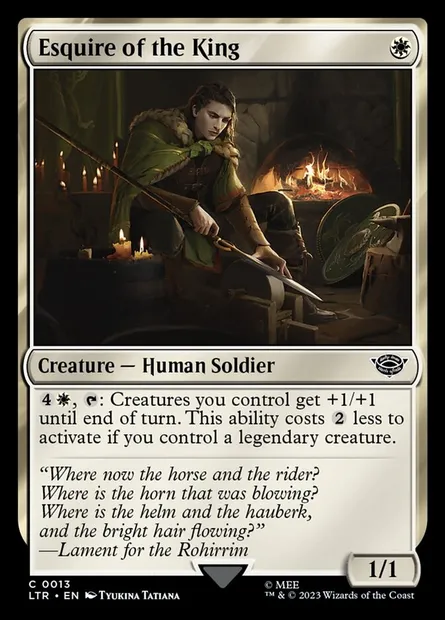 Esquire of the King, Magic card LTR 13 — The Lord of the Rings: Tales of Middle-earth set