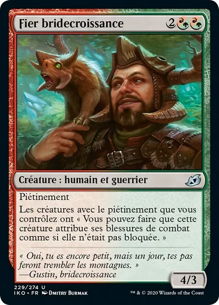 Fier bridecroissance, carte Magic IKO 229 — extension Ikoria: Lair of Behemoths