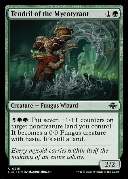 Tendril of the Mycotyrant, Magic card LCI 215 — The Lost Caverns of Ixalan set