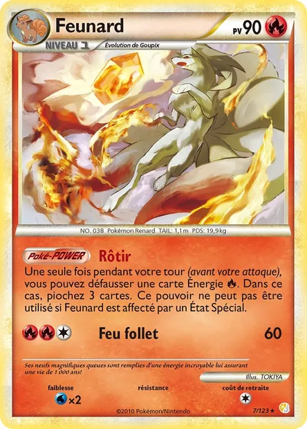 Feunard, carte Pokémon HS 7 — extension HeartGold SoulSilver