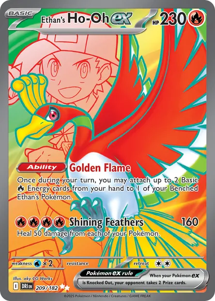 Ethan's Ho-Oh ex, Pokémon card DRI 209 — Destined Rivals set