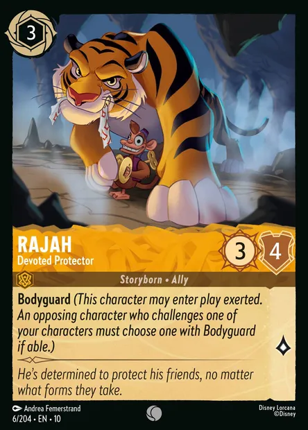 Rajah - Devoted Protector, Disney Lorcana card CH10-006 — Whispers in the Well set