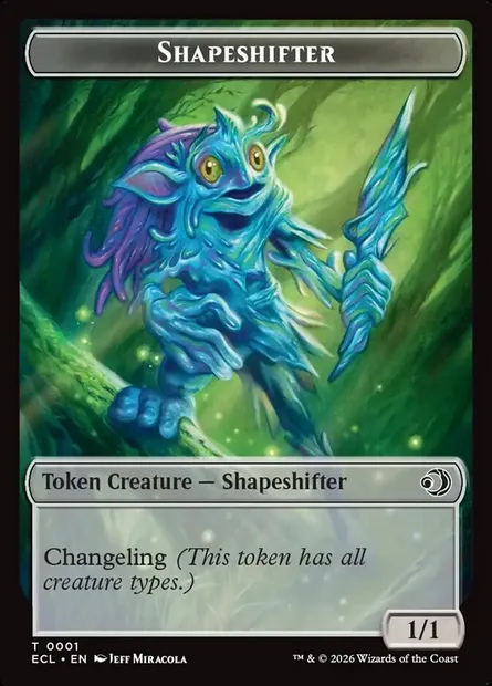 Changeforme, carte Magic TECL 1 — extension Lorwyn Eclipsed Tokens