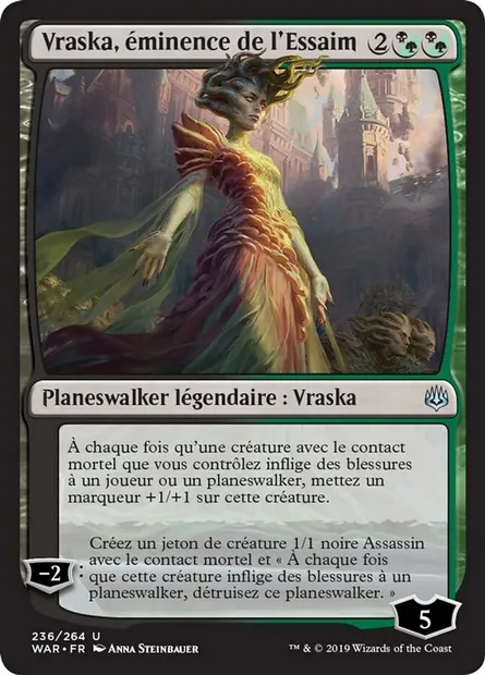 Vraska, éminence de l'Essaim, carte Magic WAR 236 — extension La guerre des Planeswalkers
