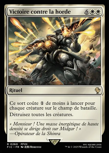 Victoire contre la horde, carte Magic FIC 260 — extension Final Fantasy Commander