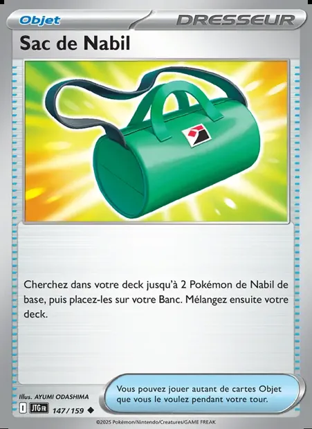 Sac de Nabil, carte Pokémon JTG 147 — extension Aventures Ensemble