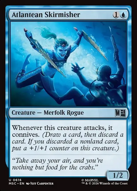 Atlantean Skirmisher, Magic card MSC 616 — Marvel Super Heroes Commander set