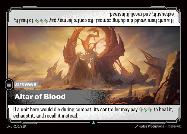Altar of Blood, carte Riftbound UNL 206 — extension Unleashed